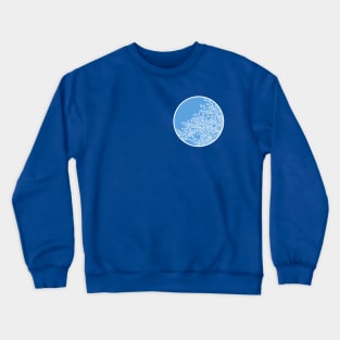 Winter Tree (small, leaves, blue fill) Crewneck Sweatshirt